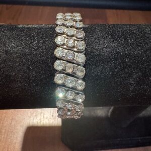 Elegant 1940’s  Silver Rhinestone Bracelet
